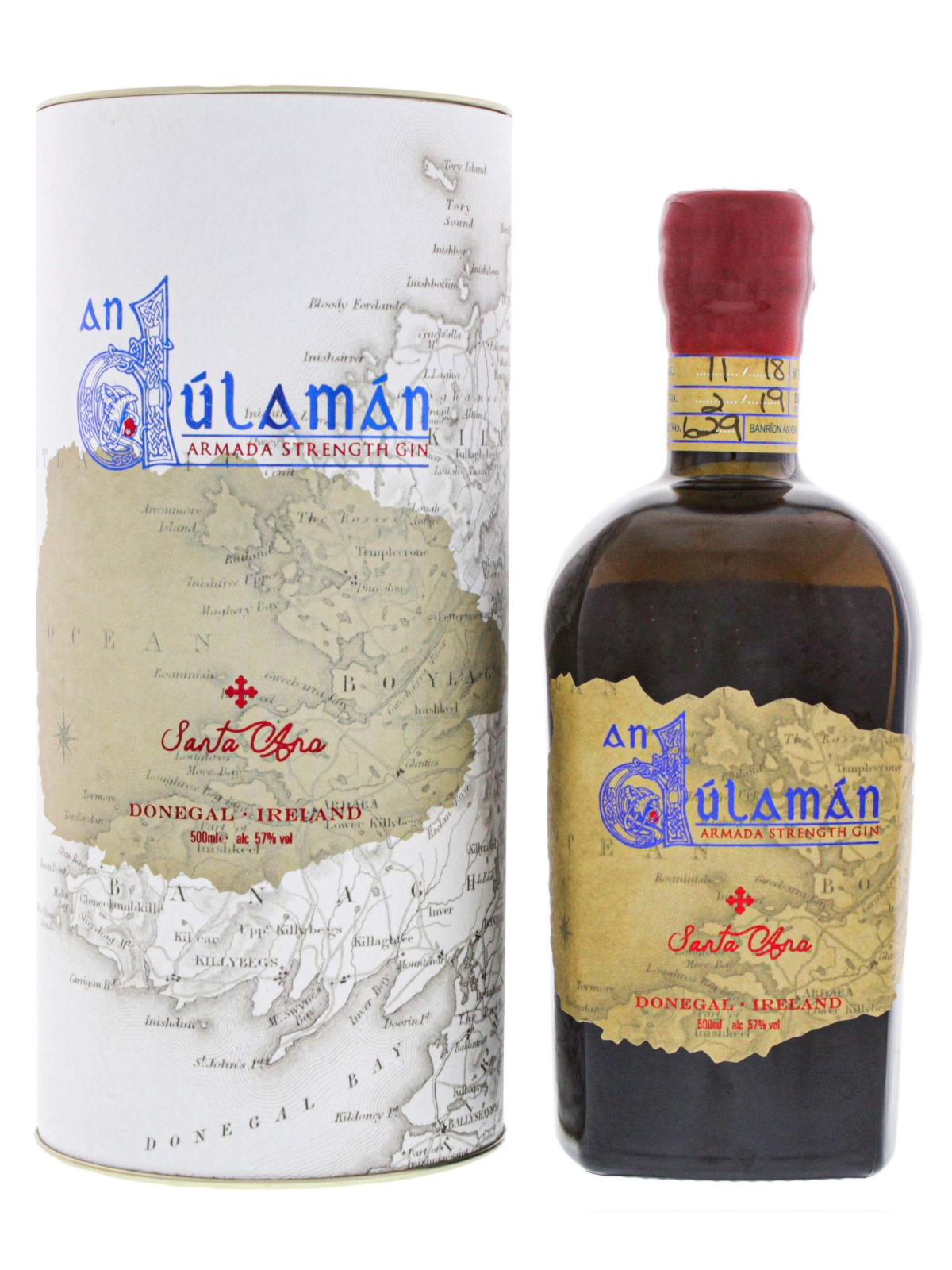 An Dúlamán Santa Ana Armada Strength Gin 57% Vol., 0,5l mit Geschenkdose