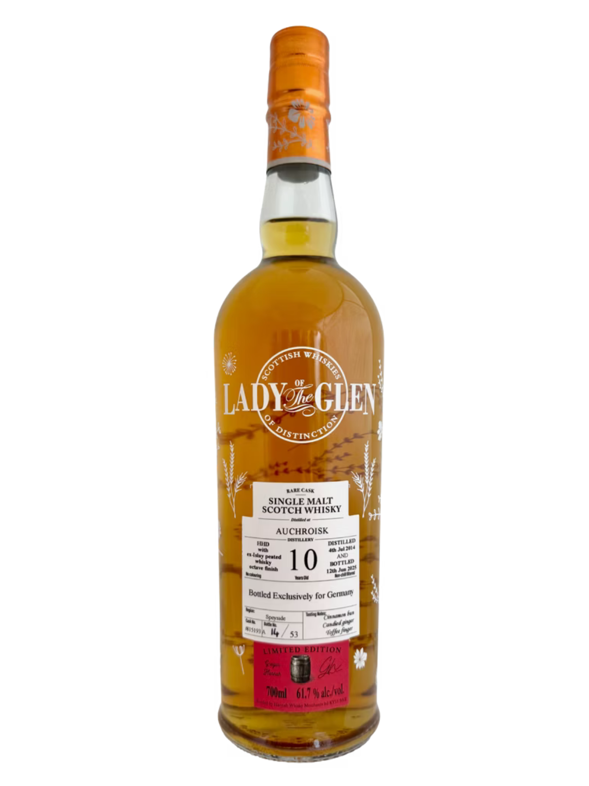 Lady of the Glen Auchroisk 10 Jahre Ex-Islay Octave Finish Germany Exclusive 61,7% Vol. 0,7l