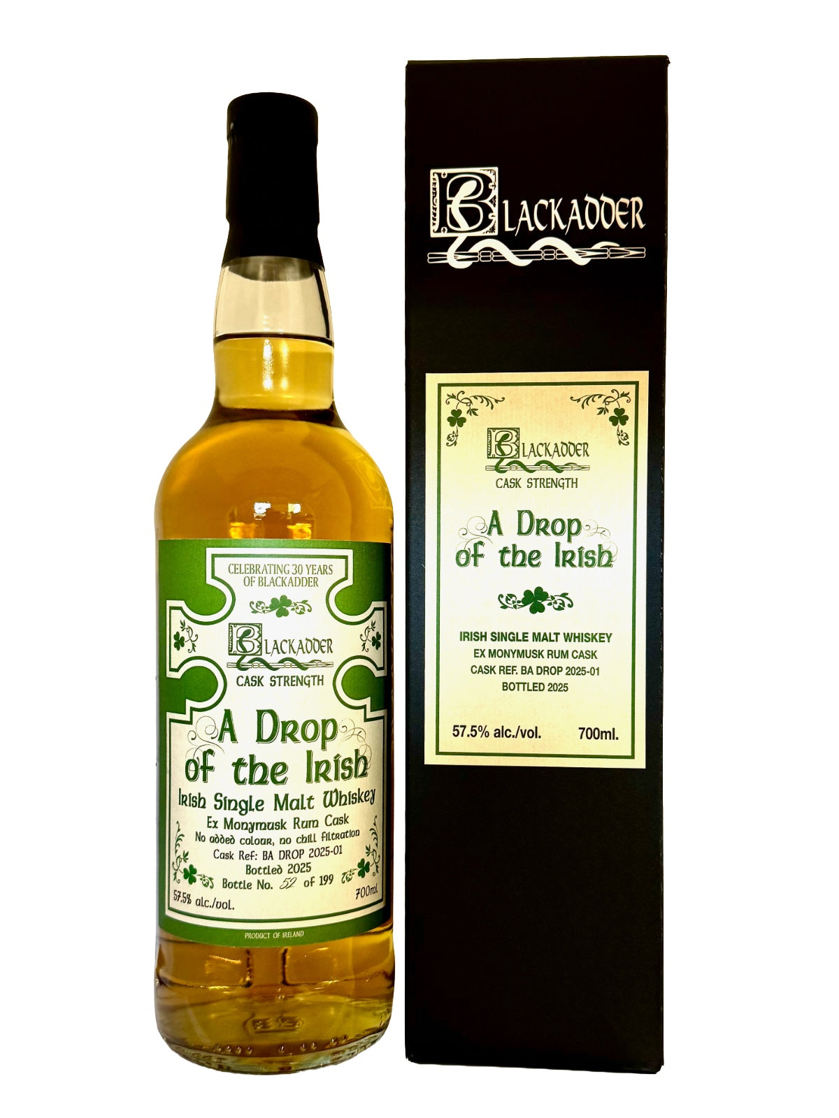 Blackadder A Drop of the Irish Irish Single Malt Whiskey Ex Monymusk Rum Cask 57,5% Vol. 0,7l