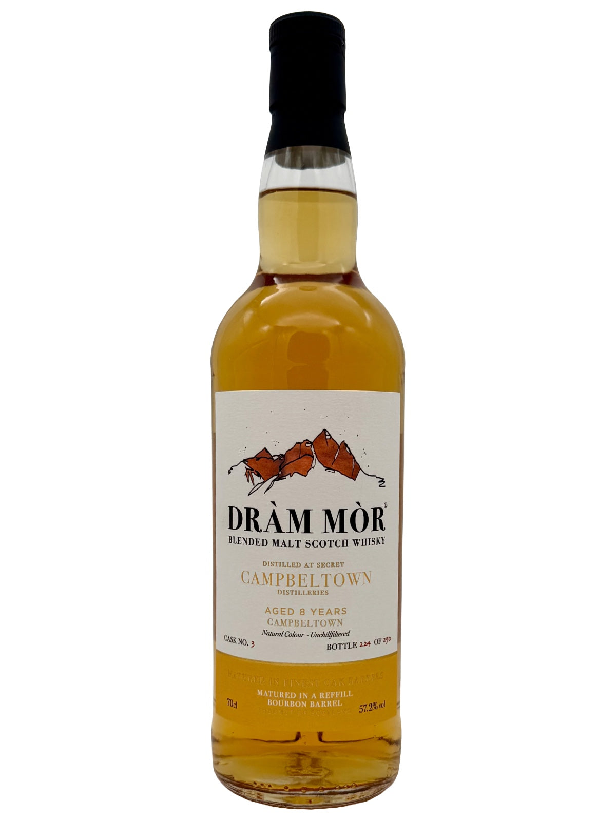 Dràm Mòr Campbeltown 8 Jahre Blended Malt Scotch Whisky Refill Bourbon Barrel 57,2% Vol. 0,7l