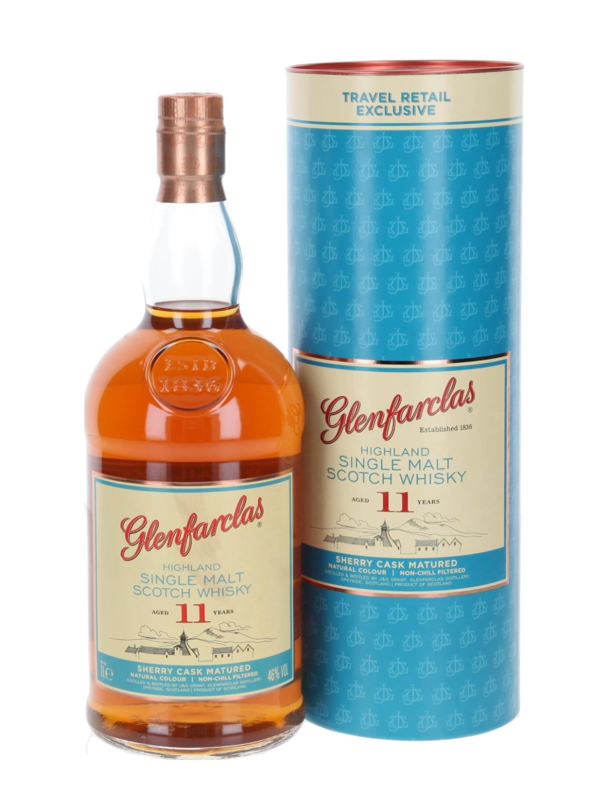 Glenfarclas 11 Jahre Highland Single Malt Scotch Whisky Travel Retail 46% Vol. 1l