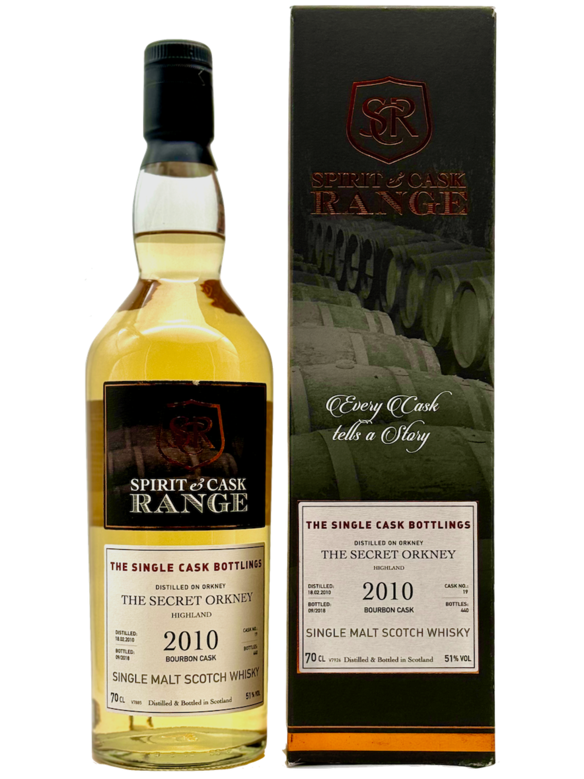 Spirit & Cask Range The Secret Orkney 2010 Bourbon Cask Single Malt Single Cask 51% Vol. 0,7l