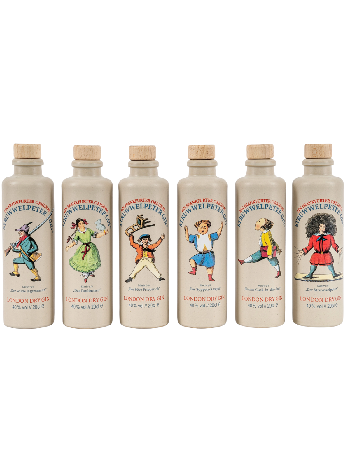 Hippmanns Struwwelpeter London Dry Gin verschiedene Motive 40% Vol. 0,2l
