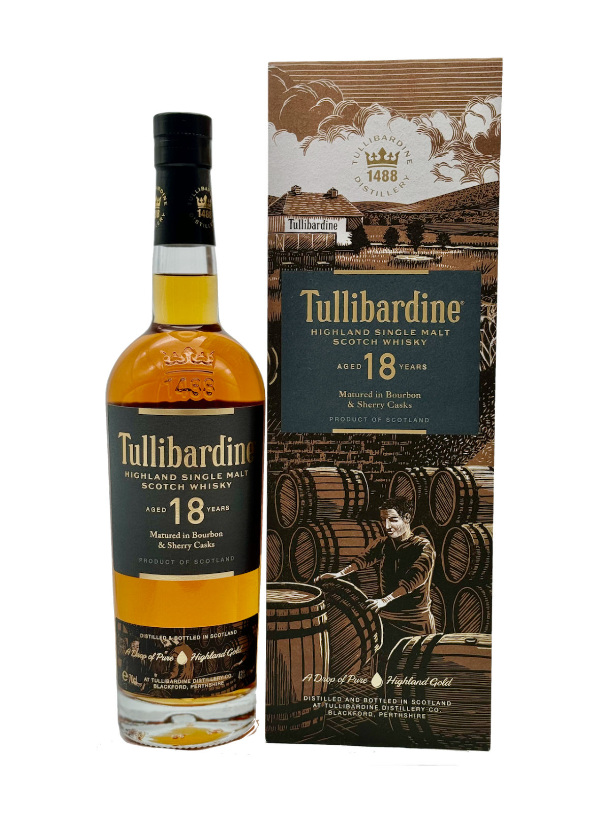 Tullibardine 18 Jahre Highland Single Malt Whisky 43% Vol. 0,7l