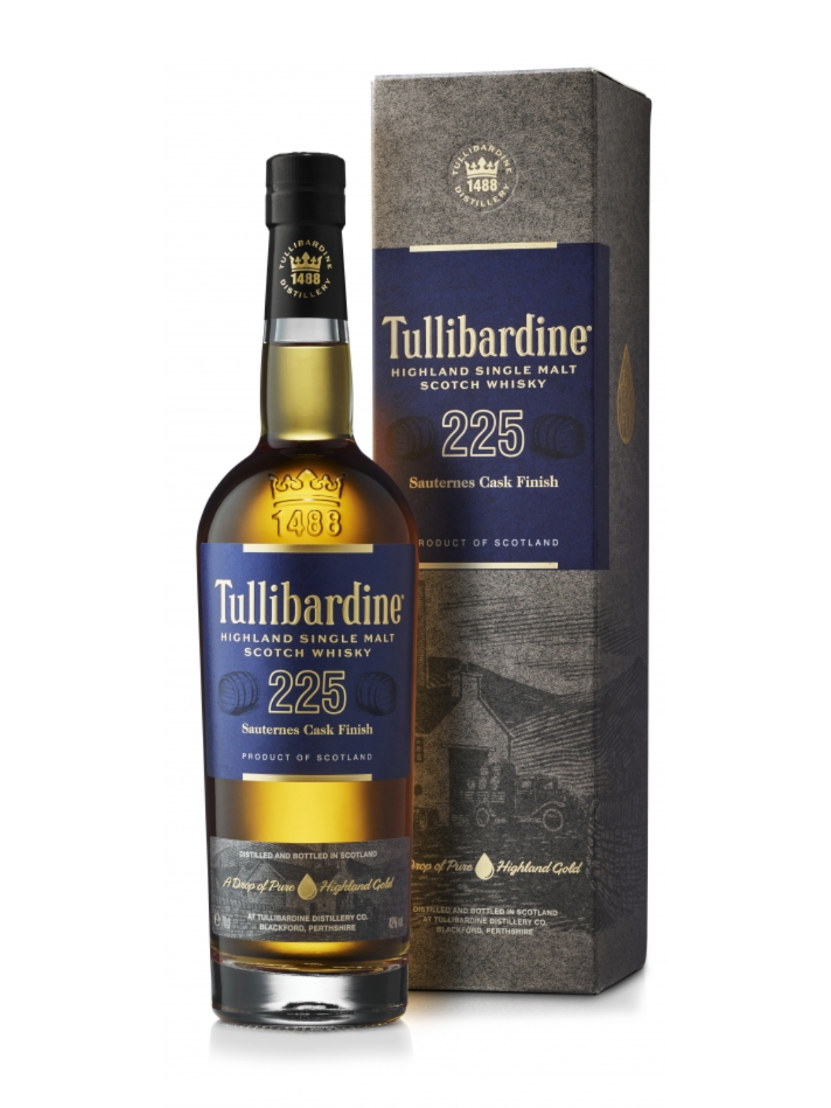Tullibardine 225 Sauternes Cask Finish Highland Single Malt 43% Vol. 0,7l
