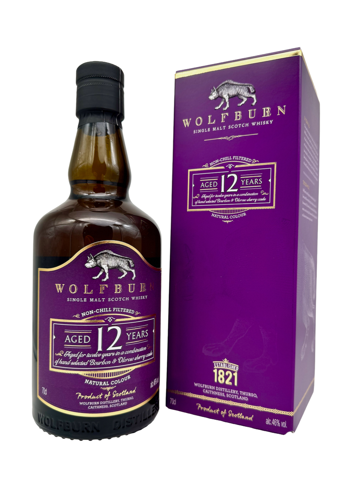 Wolfburn 12 Jahre Highland Single Malt Bourbon & Oloroso Sherry Casks 46% Vol. 0,7l