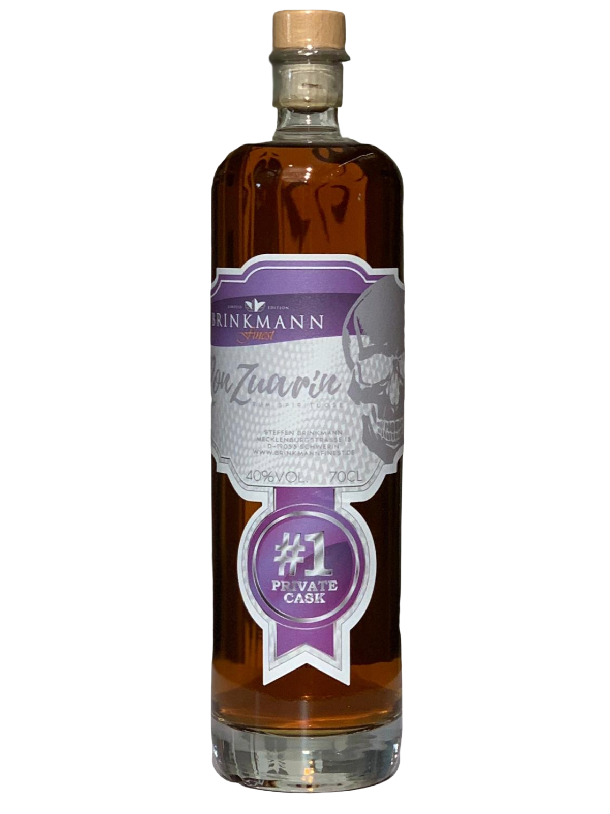Brinkmann Finest Ron Zuarin Private Cask #1 Rum-Spirituose 40% Vol. 0,7l