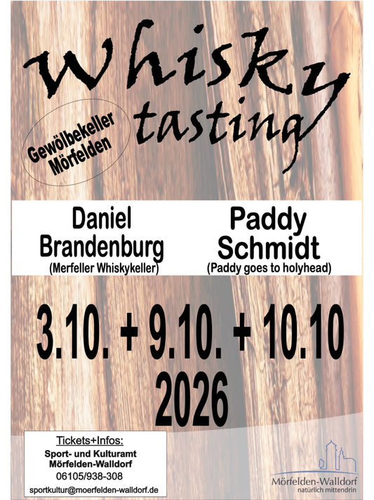 Whiskytastings im Gewölbekeller mit Paddy Schmidt - TICKETS über die Stadt VERFÜGBAR!