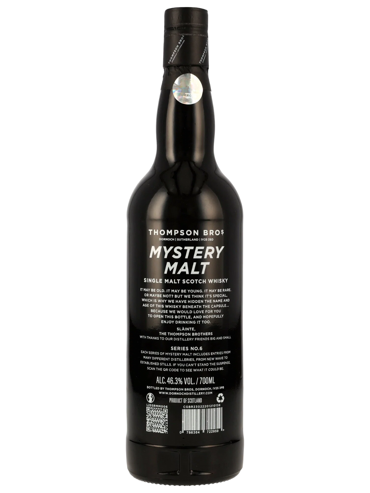 Thompson Bros. Mystery Malt Series #6 Single Malt Scotch Whisky 46,3% Vol. 0,7l