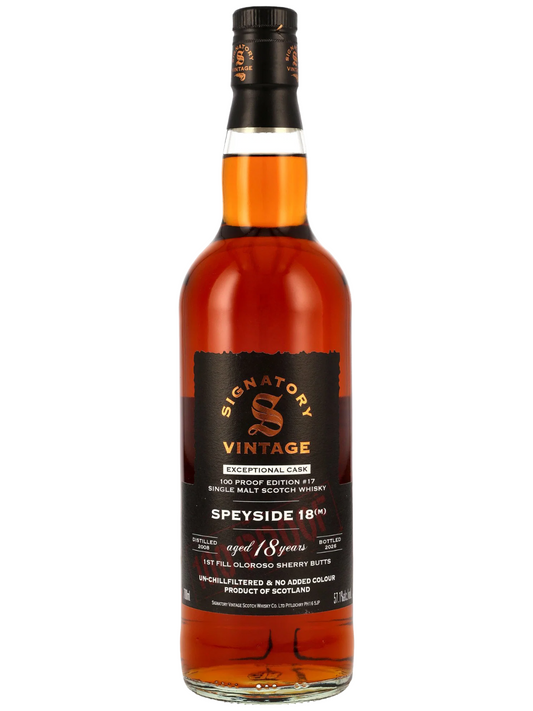 Signatory Vintage Speyside (M) 2008/2026 18 Jahre - 100 Proof Exceptional Cask Edition #17