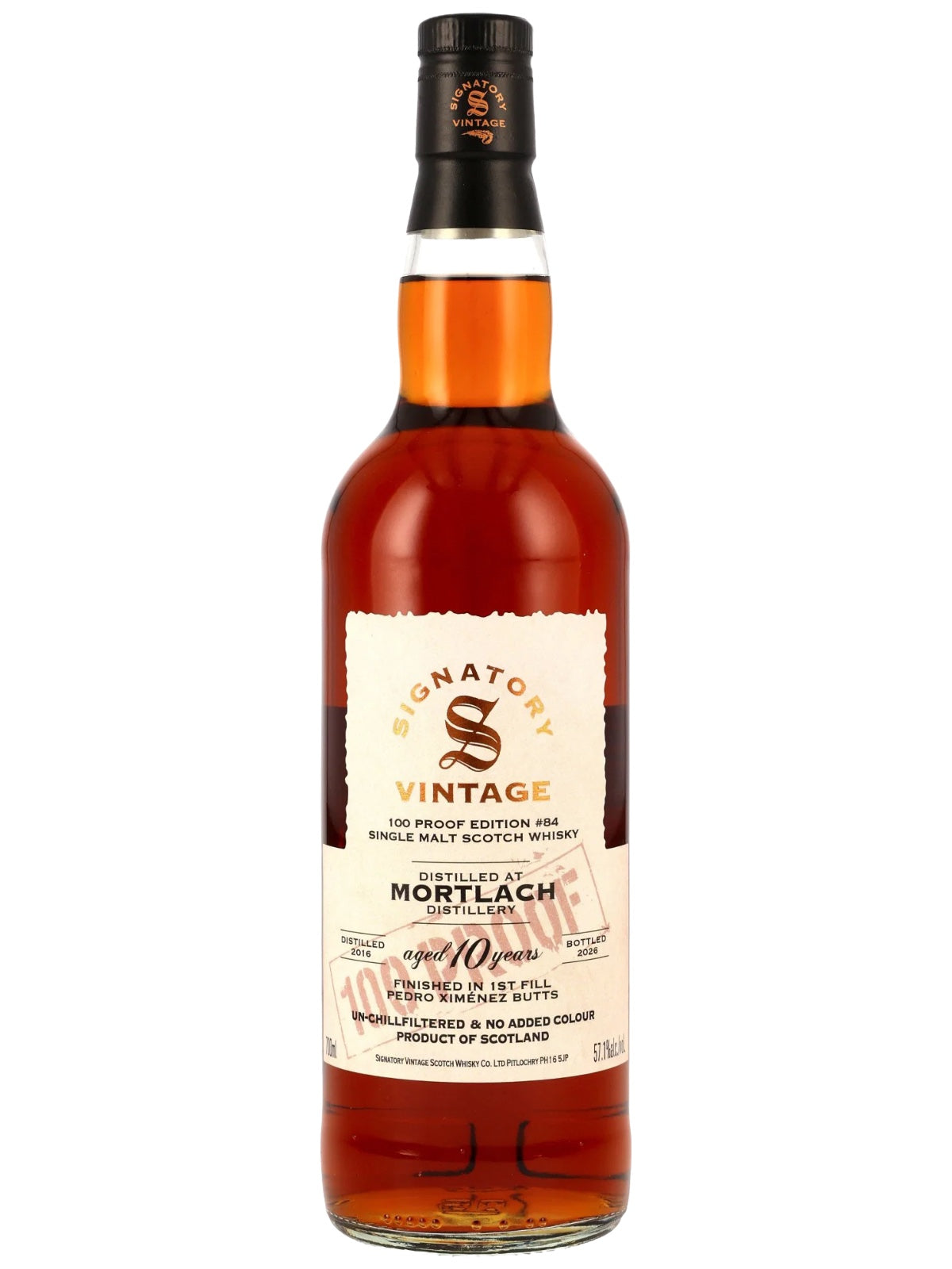 Mortlach 2016/2026, 10 Jahre, Signatory Vintage 100 Proof Edition #84, 57,1% Vol., 0,7l