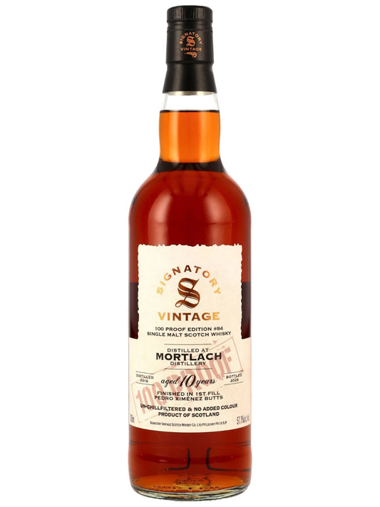 Mortlach 2016/2026, 10 Jahre, Signatory Vintage 100 Proof Edition #84, 57,1% Vol., 0,7l