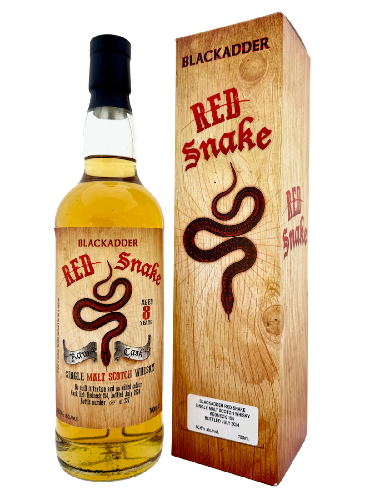 Blackadder Red Snake Redneck 154 8 Jahre Raw Cask Single Malt Scotch Whisky 60,6% Vol. 0,7l