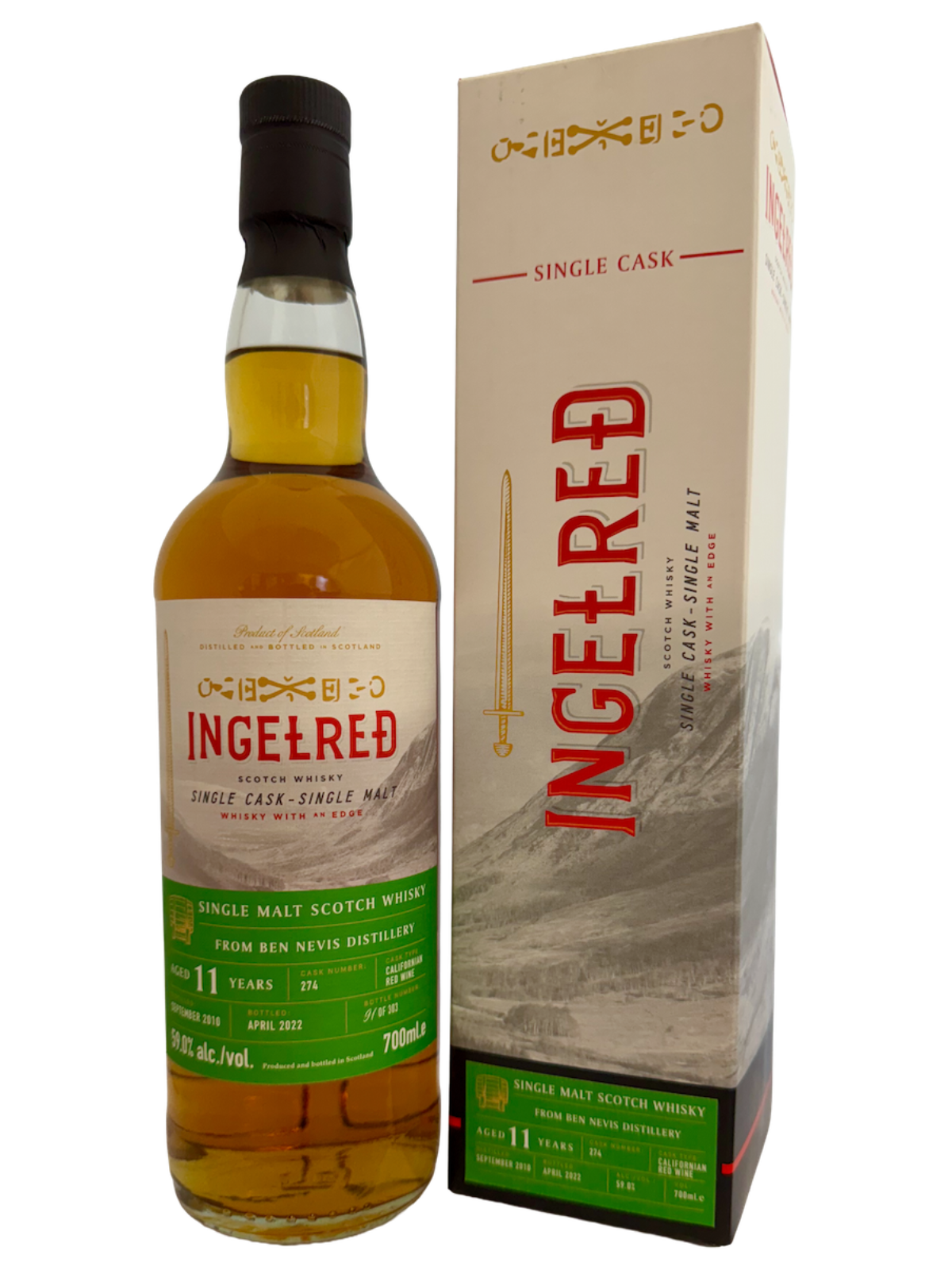 Ingelred Ben Nevis 11 Jahre Californian Red Wine Cask Finish 59% Vol. 0,7l