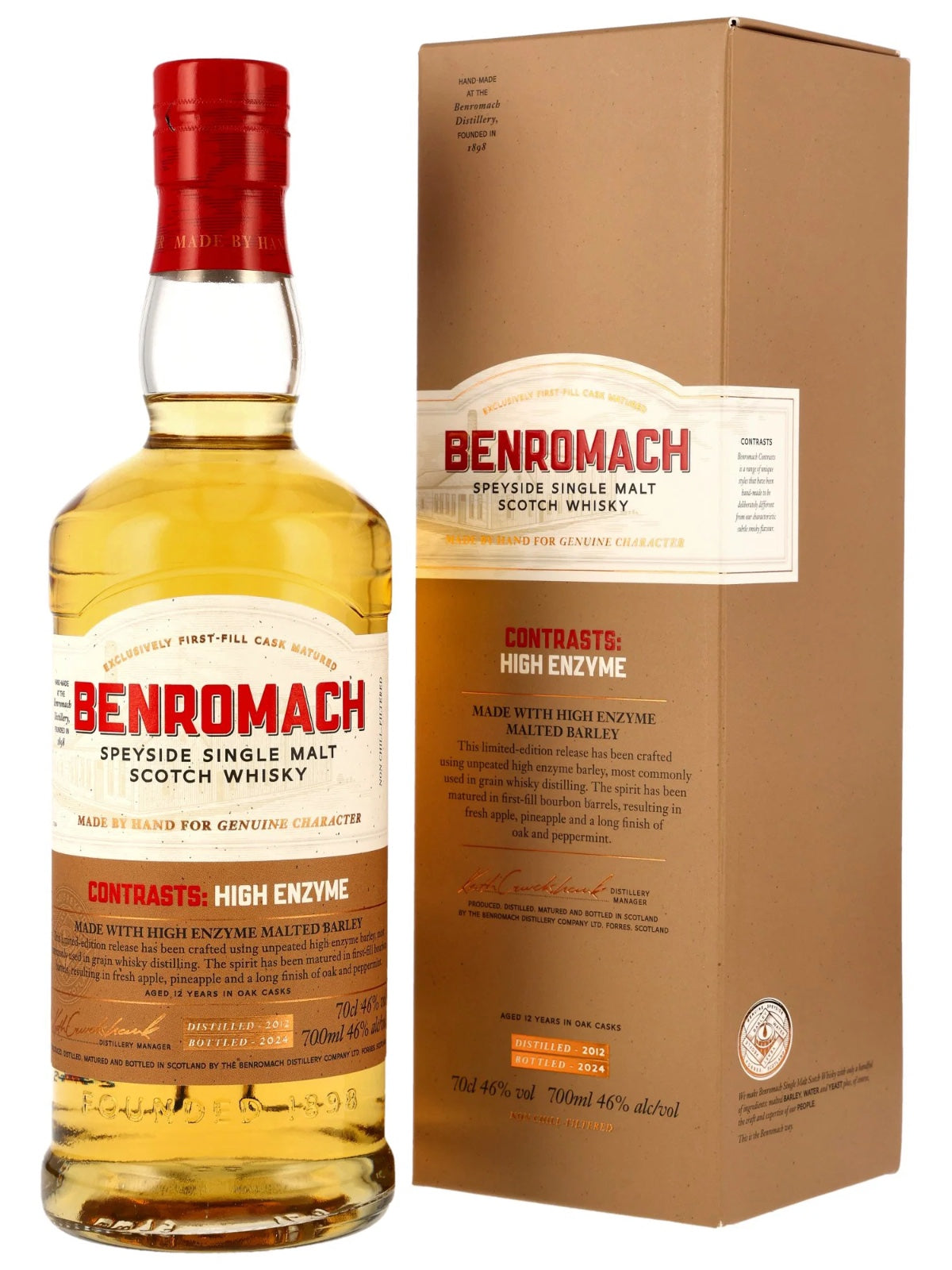 Benromach Contrasts: High Enzyme 2012/2024 Speyside Single Malt Scotch Whisky 1st Fill Bourbon Barrels 46% Vol. 0,7l