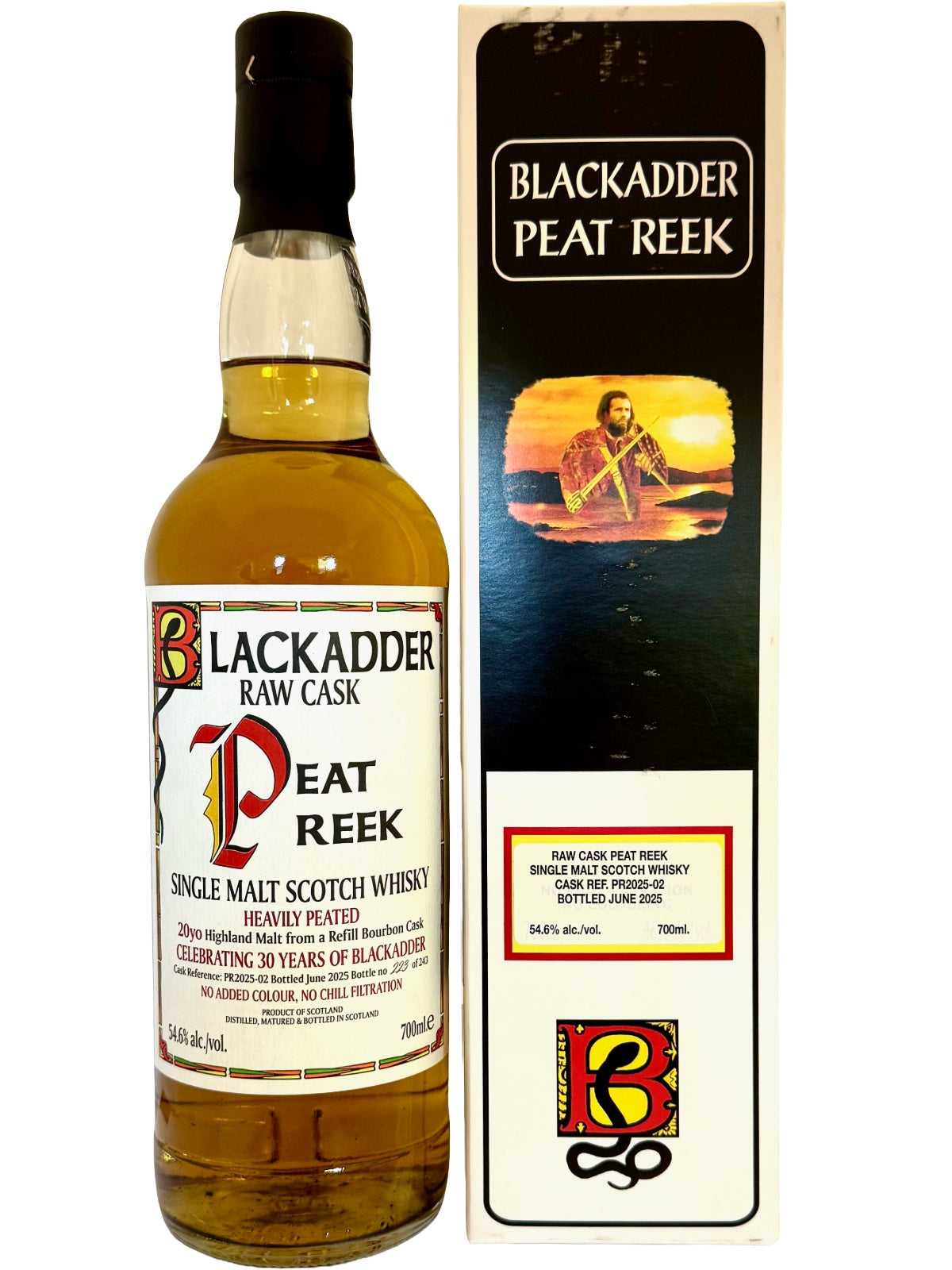 Blackadder Raw Cask Peat Reek 20 Jahre Highland Single Malt Scotch Whisky Refill Bourbon Cask 54,6% Vol. 0,7l