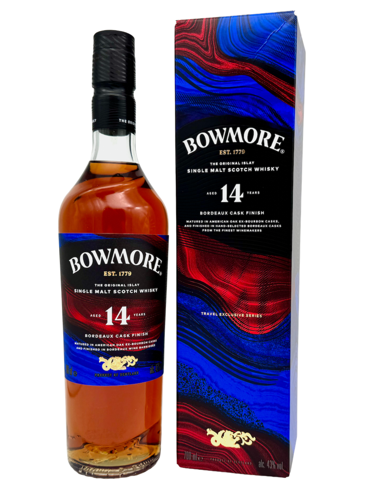 Bowmore 14 Jahre Bordeaux Cask Finish Travel Exclusive Series 43% Vol. 0,7l