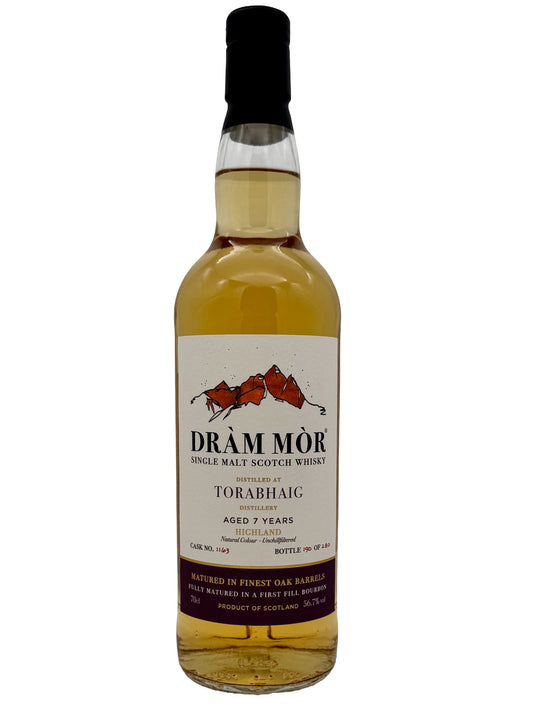 Dràm Mòr Torabhaig 7 Jahre Highland Single Malt Scotch Whisky 1st Fill Bourbon Barrel 56,7% Vol. 0,7l