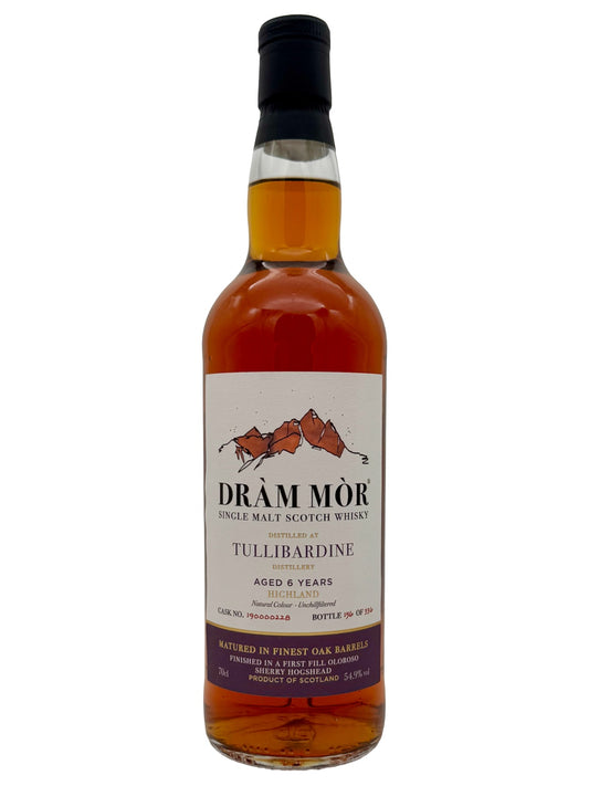 Dràm Mòr Tullibardine 6 Jahre Highland Single Malt Scotch Whisky 1st Fill Oloroso Sherry Hogshead Finish 54,9% Vol. 0,7l