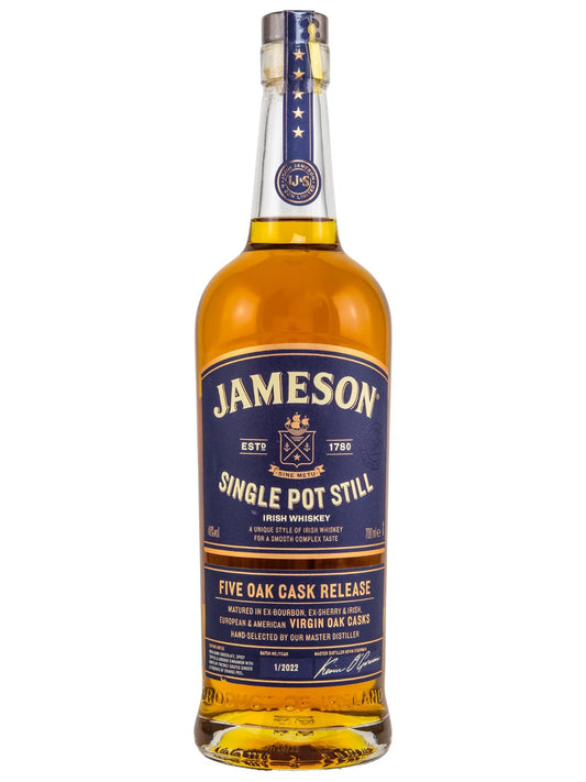 Jameson Single Pot Still Five Oak Cask Release Irish Whiskey 46% Vol. 0,7l