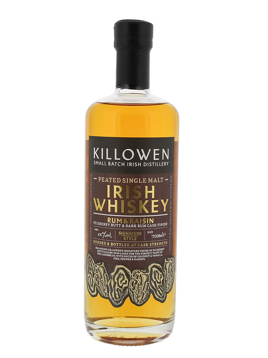 Killowen Rum & Raisin Peated Irish Single Malt Whiskey Rum & PX Cask Finish, 55% Vol., 0,7l