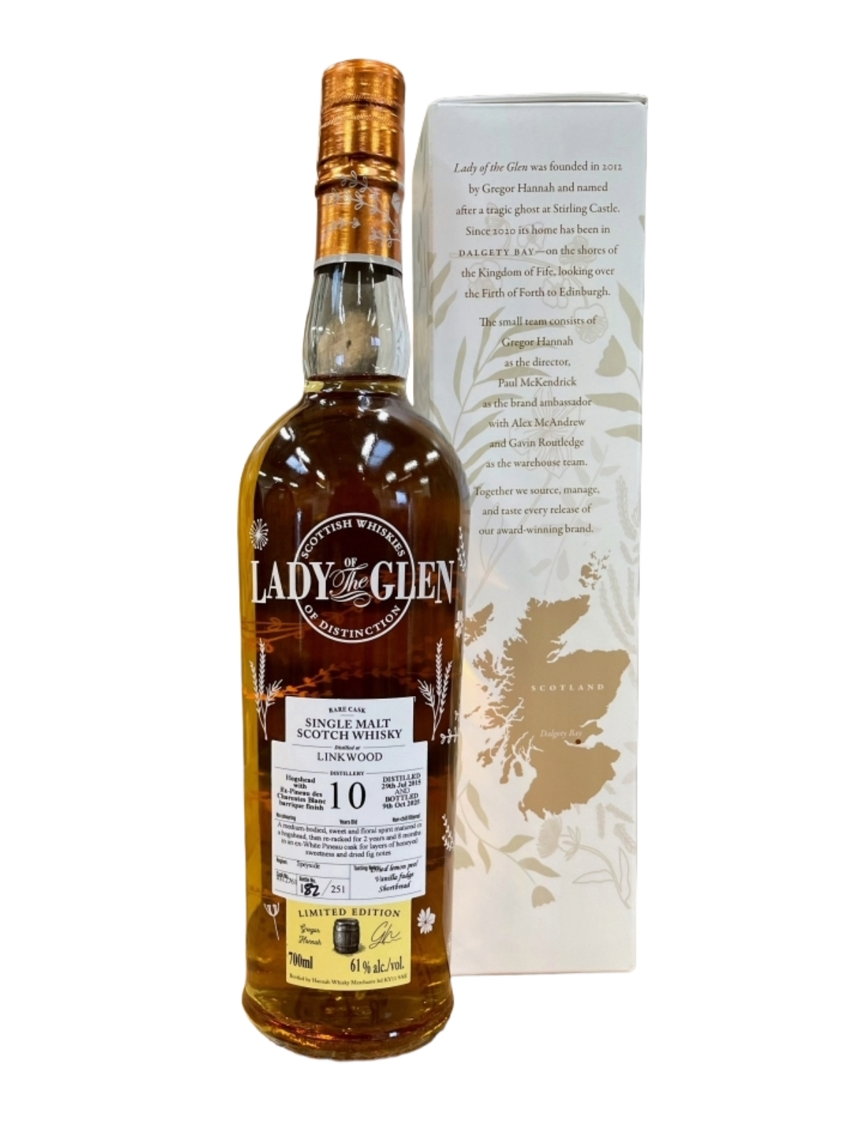 Lady of the Glen Linkwood 10 Jahre White Pineau Finish 61% Vol. 0,7l