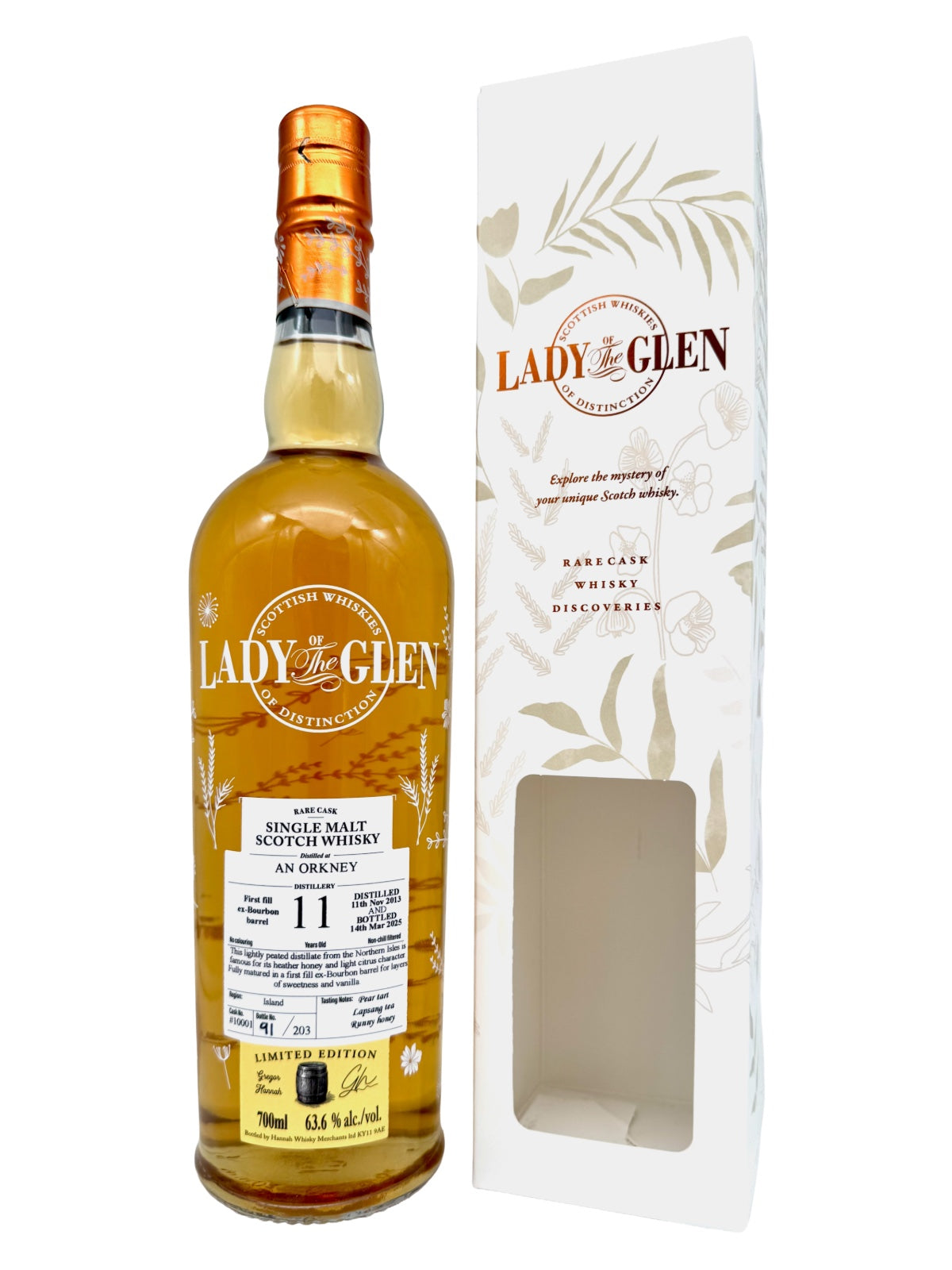 Lady of the Glen Orkney 11 Jahre 1st Fill Bourbon Single Malt Whisky, 63,6% Vol., 0,7l