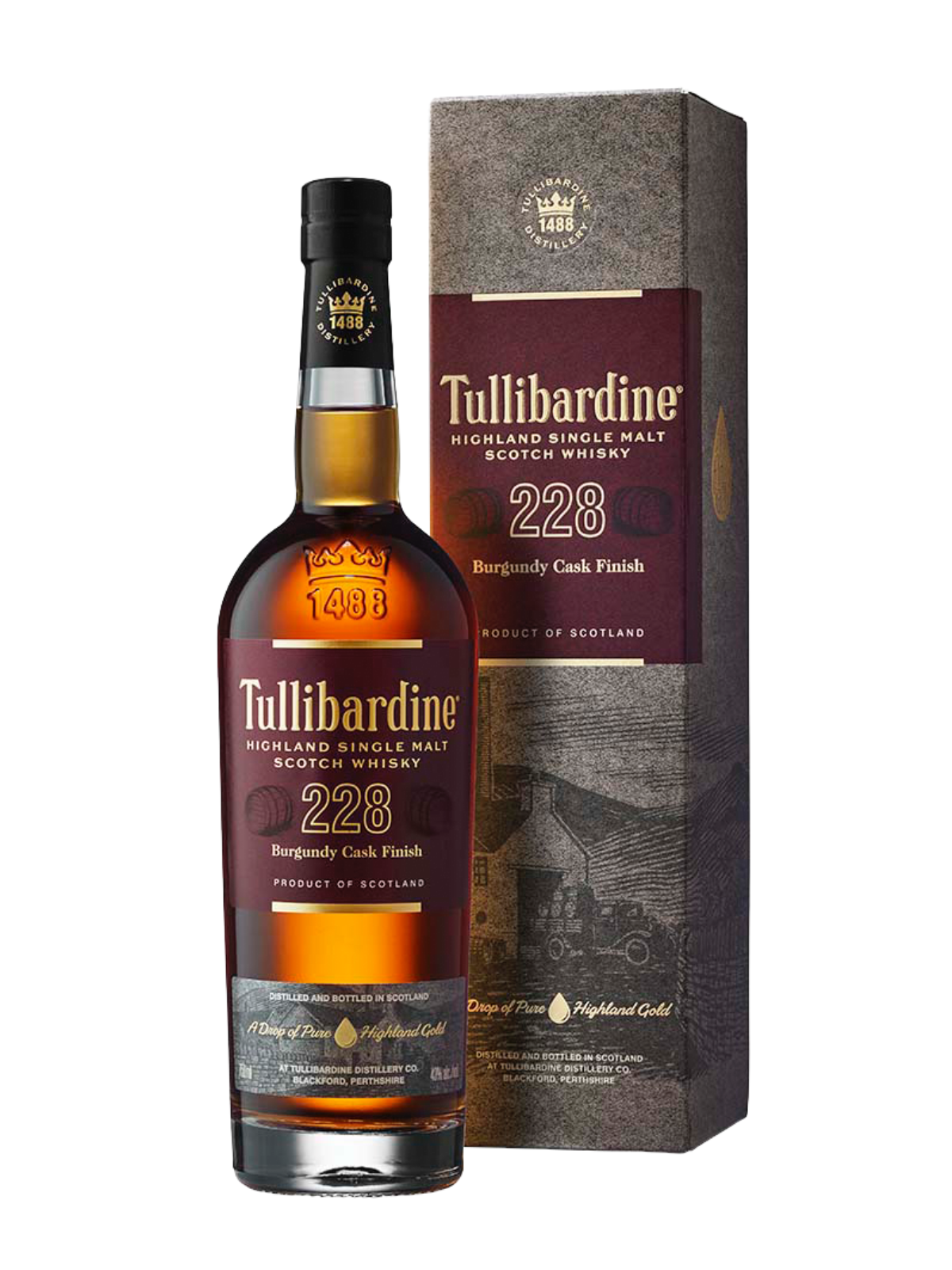 Tullibardine 228 Burgundy Cask Finish Highland Single Malt 43% Vol. 0,7l