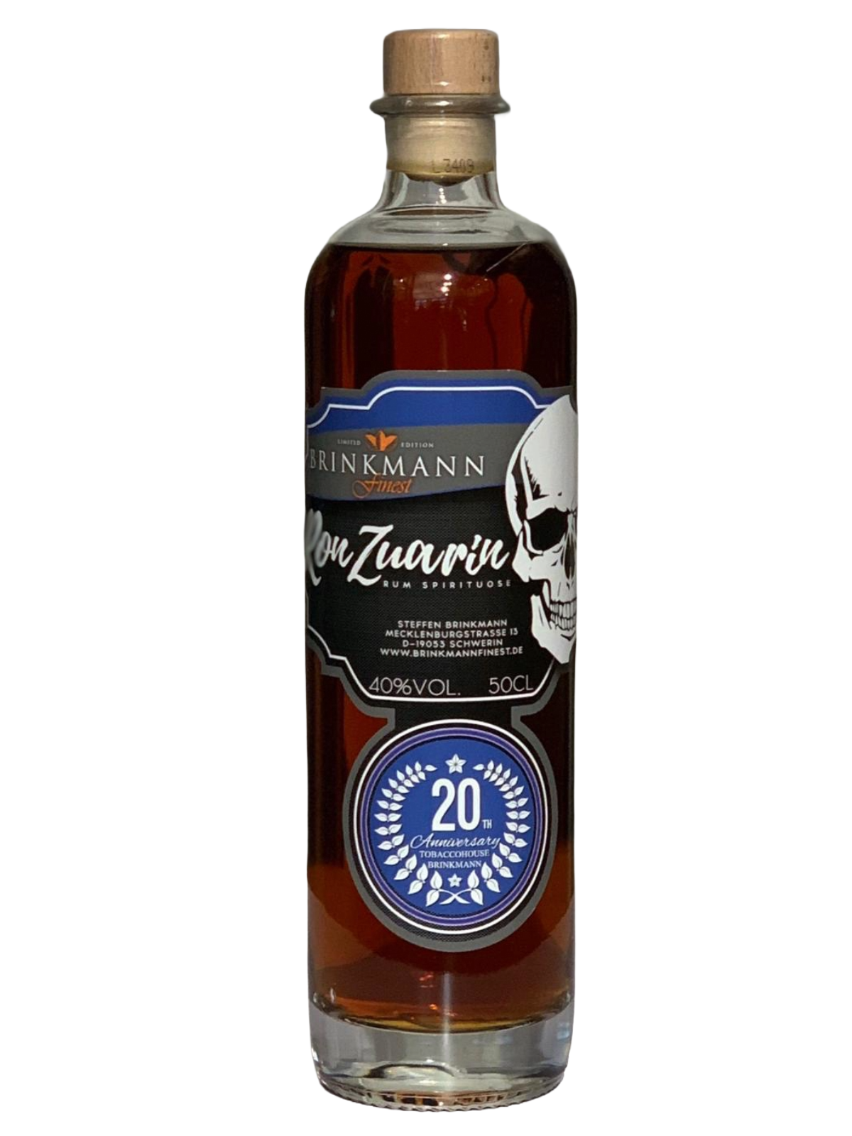 Brinkmann Finest Ron Zuarin 20th Anniversary Rum-Spirituose 40% Vol. 0,7l